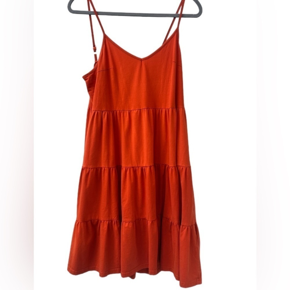 ZJCT ORANGE OMBRÉ MINI DRESS WITH POCKETS COTTON BLEND. SIZE M